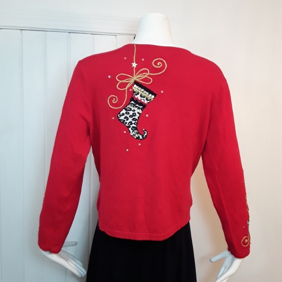 Phillip Jane Gordon Christmas Sweater RedLeopard - Picture 4 of 6